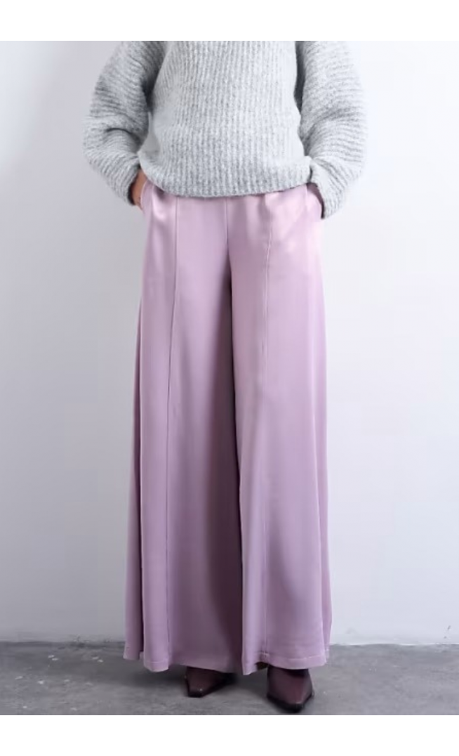 Topshop extreme wide leg satin trouse