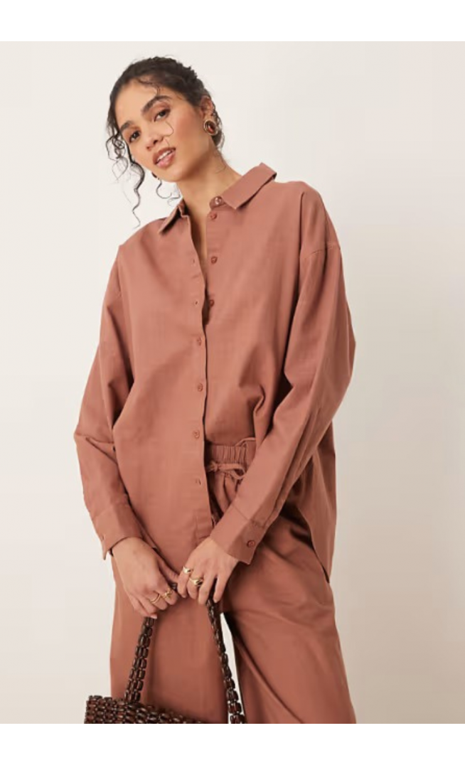ASOS DESIGN oversized linen look shirt
