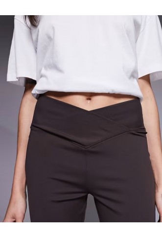 ASOS DESIGN Tall sculpting cross front flare trouser