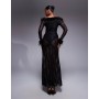 ASOS DESIGN square neck sheer lace maxi dress