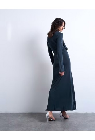 Topshop cupro scarf detail ruffle maxi dress