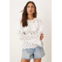 Gina Tricot jersey scalloped lace long sleeve caped top