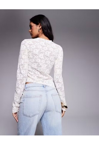 Brave Soul high neck long sleeve lace top