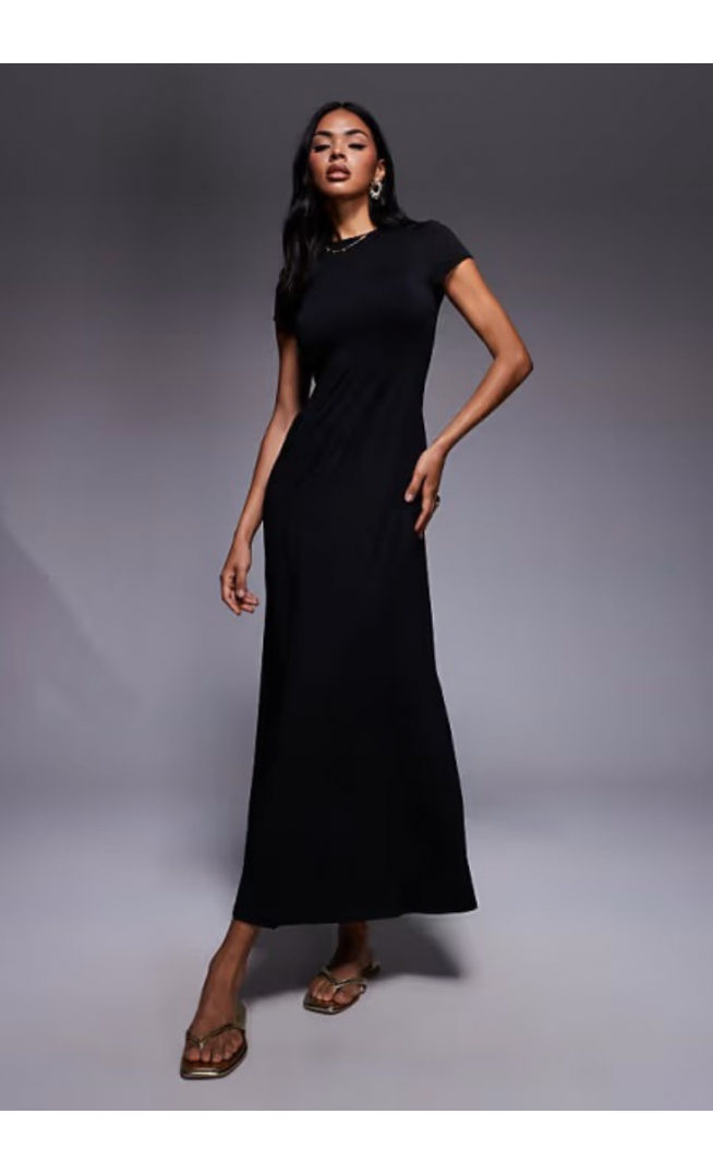 ASOS DESIGN cap sleeve seam detail midi dress