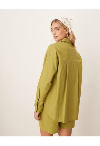ASOS DESIGN oversized linen look shirt