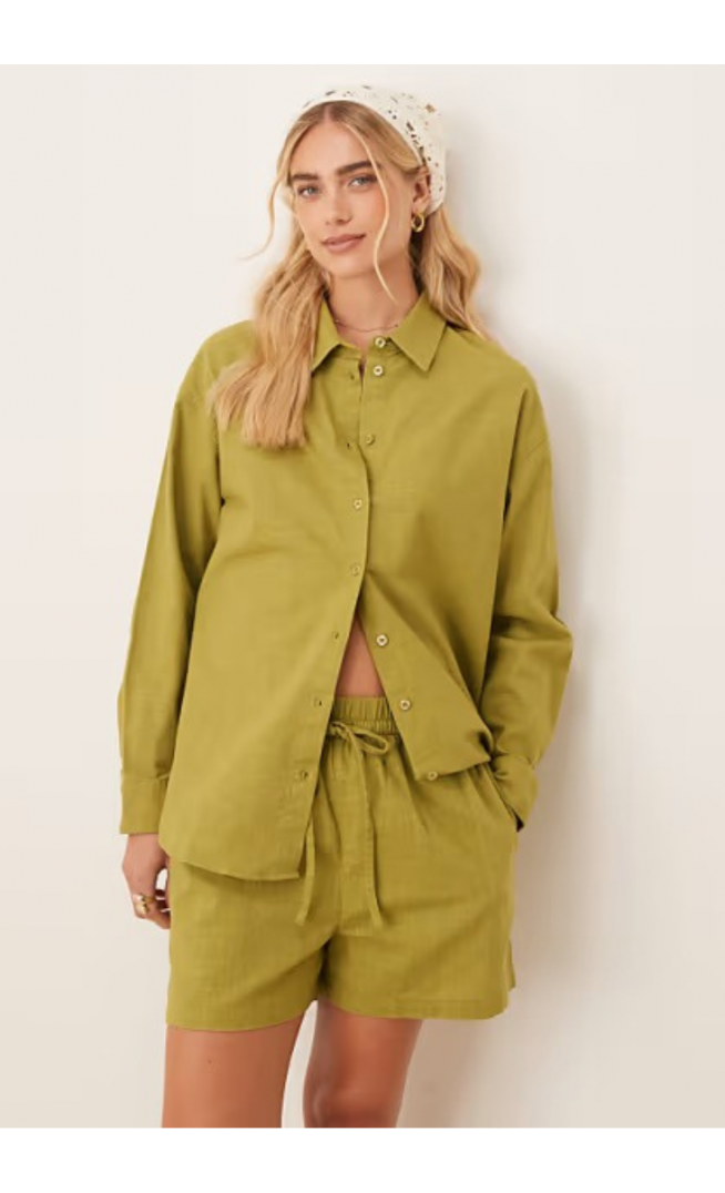 ASOS DESIGN oversized linen look shirt