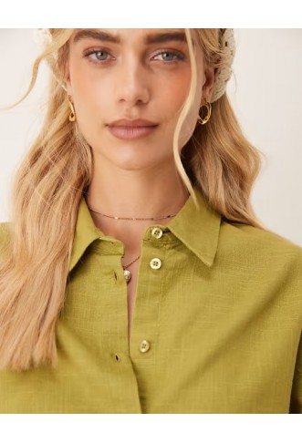 ASOS DESIGN oversized linen look shirt