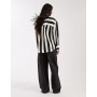 ASOS DESIGN satin oversized shirt in black stripe
