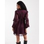 New Look Petite ruffle chiffon long sleeve mini dress