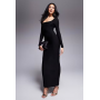 ASOS DESIGN square neck long sleeve slinky maxi dress
