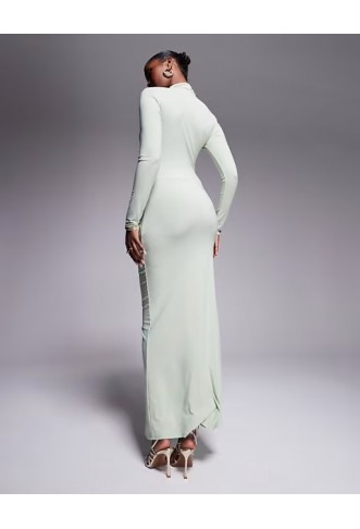 ASOS DESIGN long sleeve high neck maxi dress