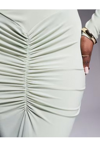 ASOS DESIGN long sleeve high neck maxi dress