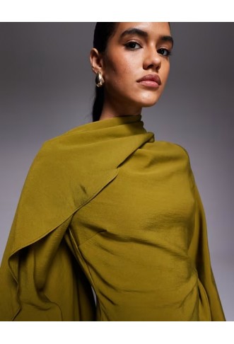 ASOS DESIGN long sleeved scarf detail maxi dress