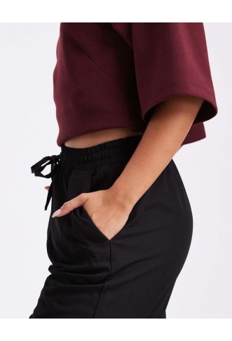 Wednesday's Girl wide leg slouchy trousers in black