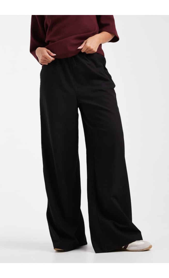 Wednesday's Girl wide leg slouchy trousers in black