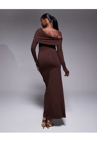 ASOS DESIGN off shoulder twist maxi dress