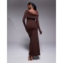 ASOS DESIGN off shoulder twist maxi dress