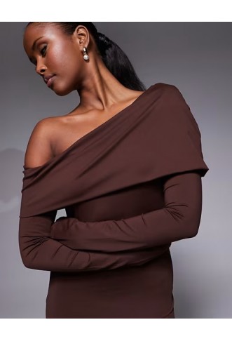 ASOS DESIGN off shoulder twist maxi dress