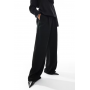 ASOS DESIGN lyocell wide leg dad trouser co ord in black