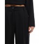 ASOS DESIGN lyocell wide leg dad trouser co ord in black