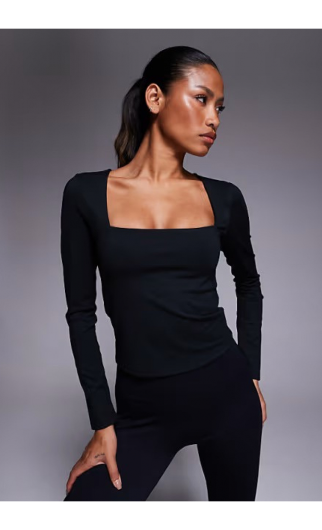 4505 soft touch square neck long sleeve top