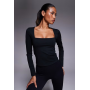4505 soft touch square neck long sleeve top