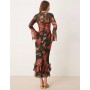 ASOS DESIGN flutter sleeve maxi dress with frill hem