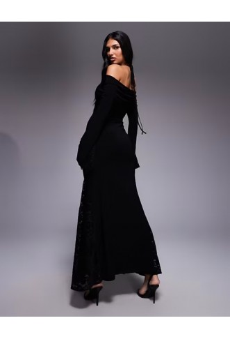 ASOS DESIGN bra detail long sleeve maxi dress