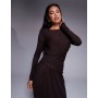 ASOS DESIGN soft touch long sleeve drape maxi dress