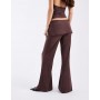 COLLUSION slinky skirt trouser co-ord in deep chocolate