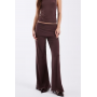 COLLUSION slinky skirt trouser co-ord in deep chocolate