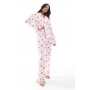 Loungeable jersey pyjama revere top and wide leg pants set