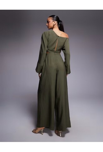 ASOS DESIGN fallen shoulder faux set jumpsuit