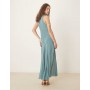 ASOS DESIGN high neck maxi dress with chiffon godets