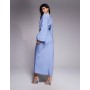 ASOS DESIGN long sleeve tucked waist bias maxi dress
