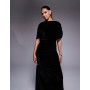 ASOS DESIGN velvet cape maxi dress in black