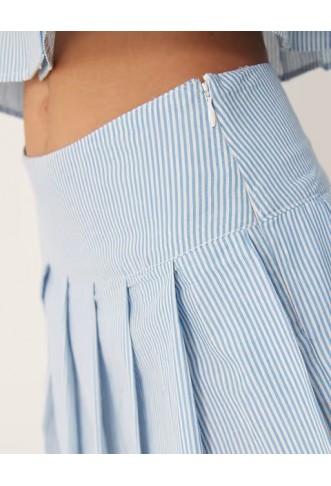 ASOS DESIGN tennis skirt co-ord in blue & white stripe