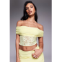 Missyempire slinky deep bardot lace top co-ord