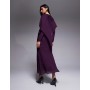 ASOS DESIGN long sleeve asymmetric cape overlay maxi dress