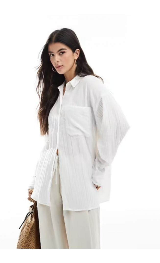 ASOS DESIGN oversized textured cotton shirt