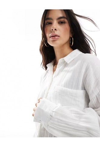 ASOS DESIGN oversized textured cotton shirt