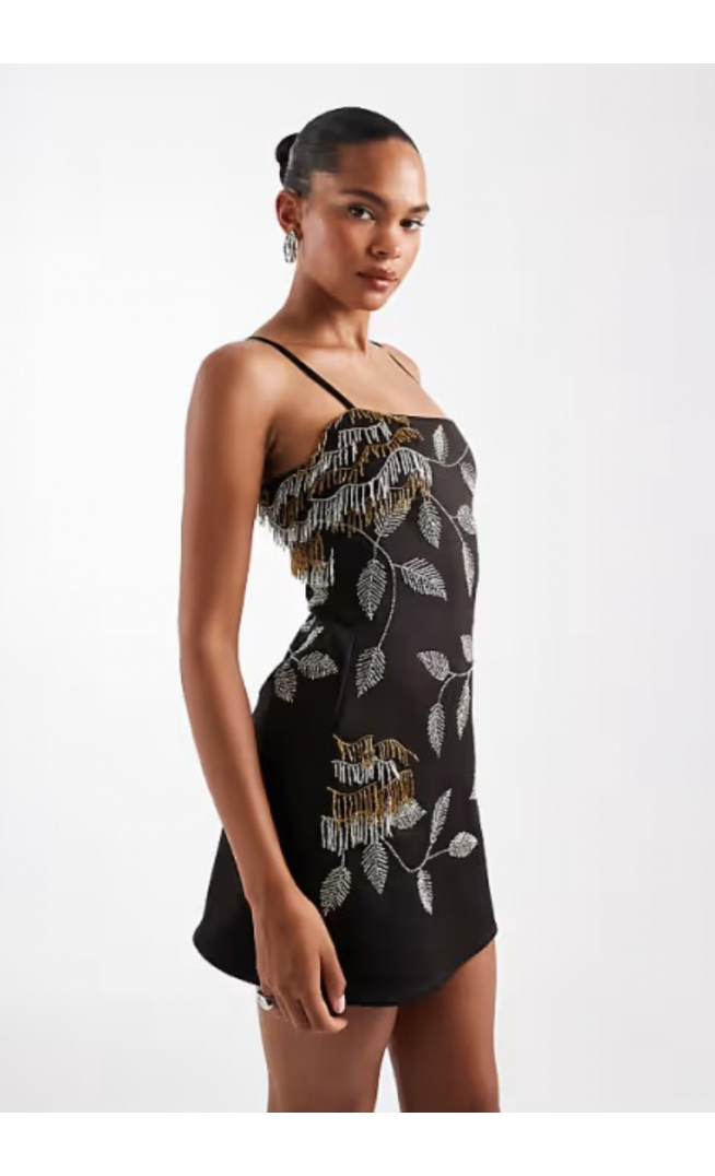 ASOS DESIGN embellished beaded mini dress