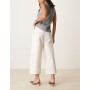 JDY cropped wide leg trouser in white