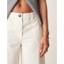 JDY cropped wide leg trouser in white