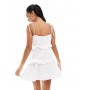 New Look tiered mini sundress in white