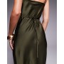 New Look Petite satin cowl neck midi dress