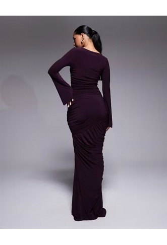 ASOS DESIGN sculpting gauged panelled maxi dress