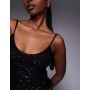 Fashionkilla exclusive sequin scoop neck cami top