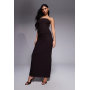Forever New bandeau draped detail maxi dress in chocolate