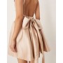 Six Stories drop hem bow back mini dress